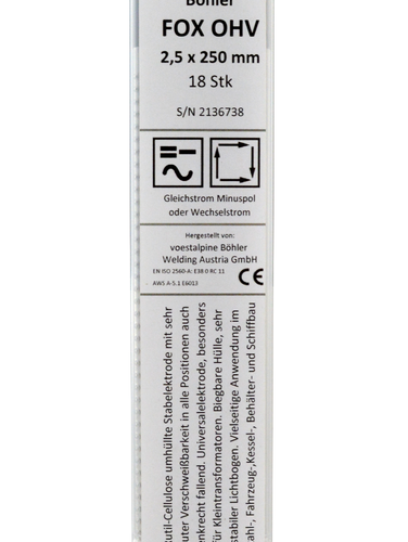 Elektroda za zavarivanje Željezo 2.5mm BOHLER FOX OHW 250MM