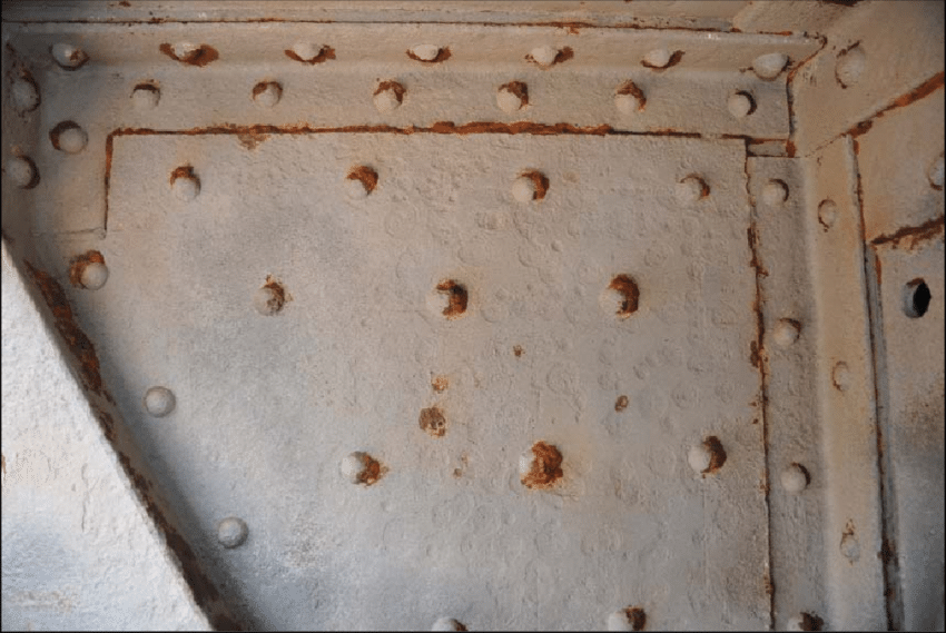 Pitting corrosion of a steel plate
